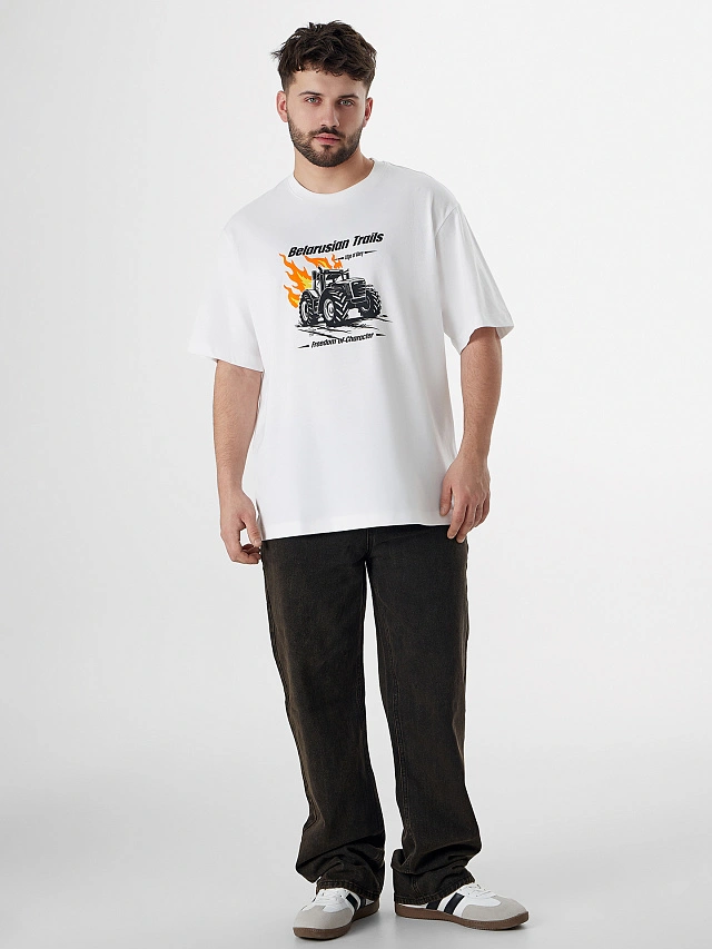 Футболка мужская белая с принтом - 3