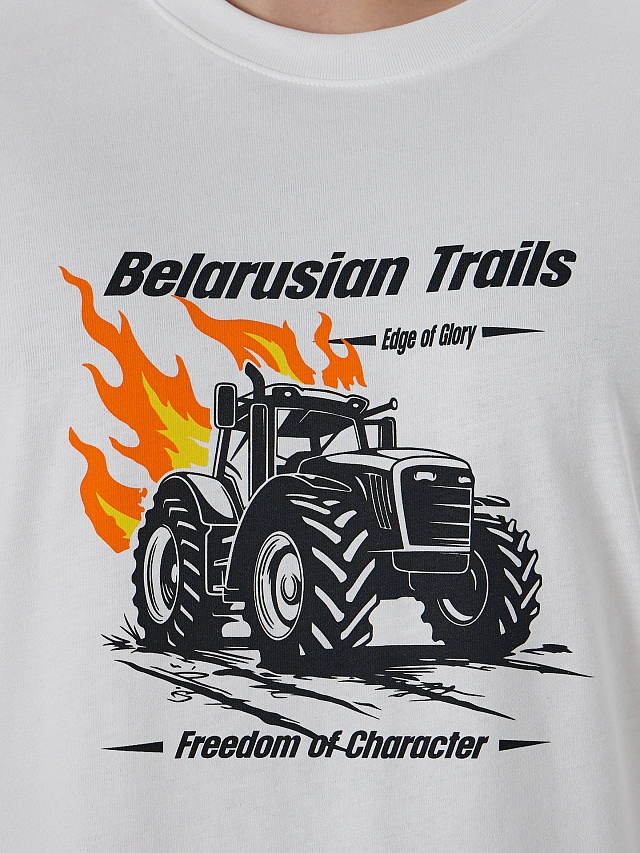 Футболка мужская белая с принтом - 4