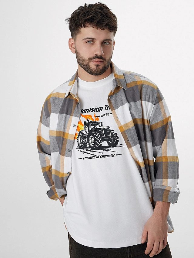 Футболка мужская белая с принтом - 5