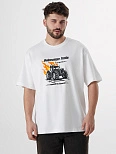 Футболка мужская белая с принтом