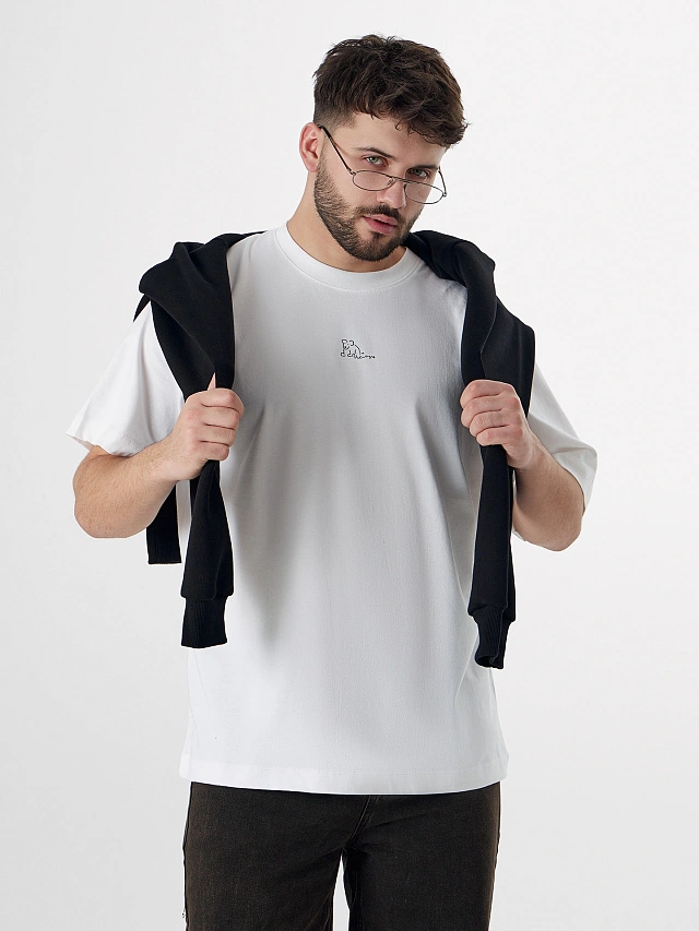 Футболка мужская белая с надписью - 6