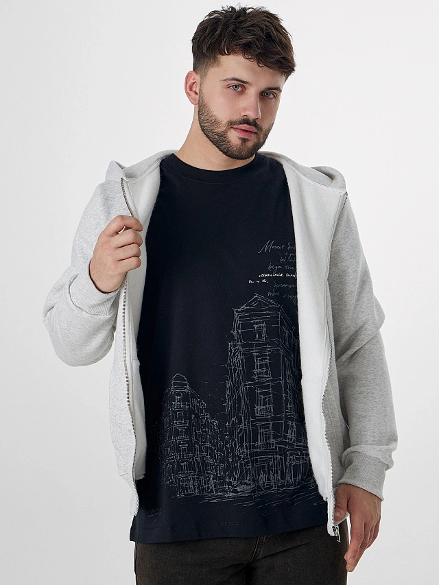 Футболка мужская черная с надписью - 6