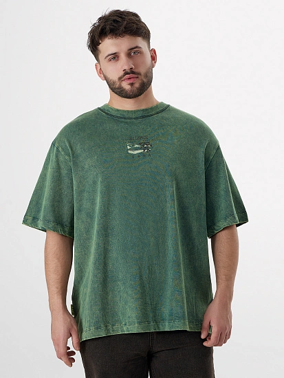 картинка Футболка мужская зеленая с обработкой эйсид от магазина мужской одежды Mark Formelle