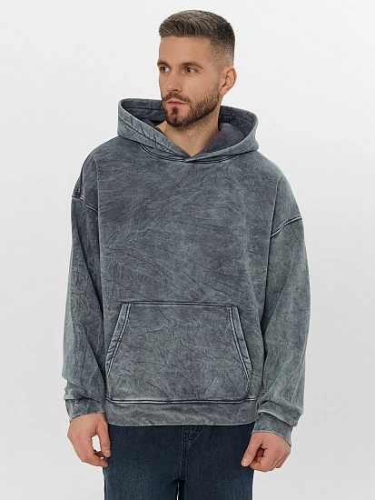 картинка Теплое худи мужское серое с начесом от магазина мужской одежды Mark Formelle