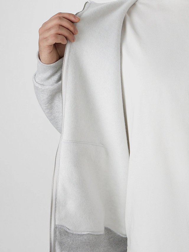 Жакет мужской серый на молнии с начесом - 6