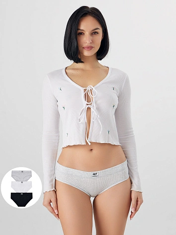 Трусы слипы женские в наборе, 3 шт