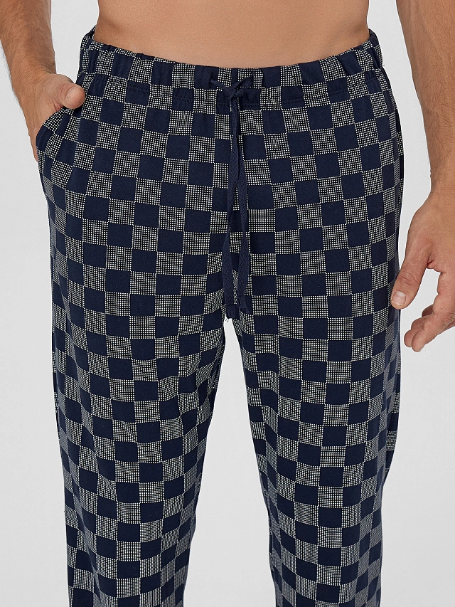 Брюки домашние мужские в крупную клетку - 4