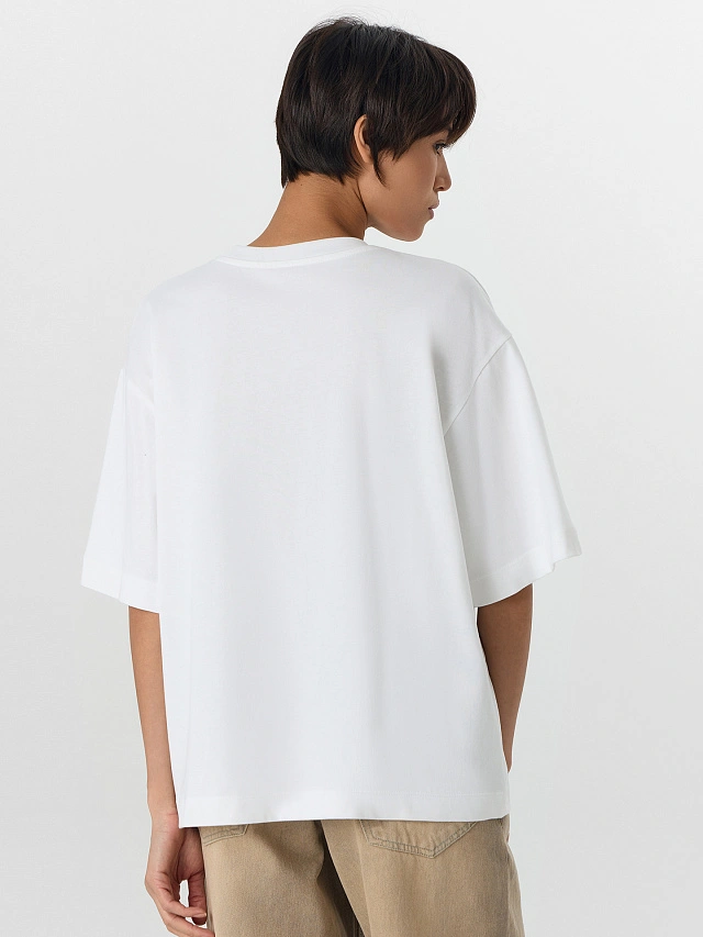 Футболка женская белая оверсайз - 2