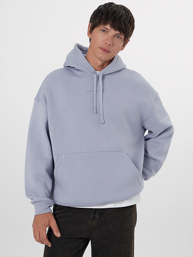 Теплое худи мужское фиолетовое с начесом - 2