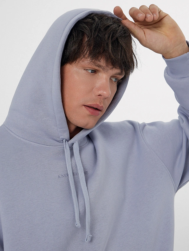 Теплое худи мужское фиолетовое с начесом - 6