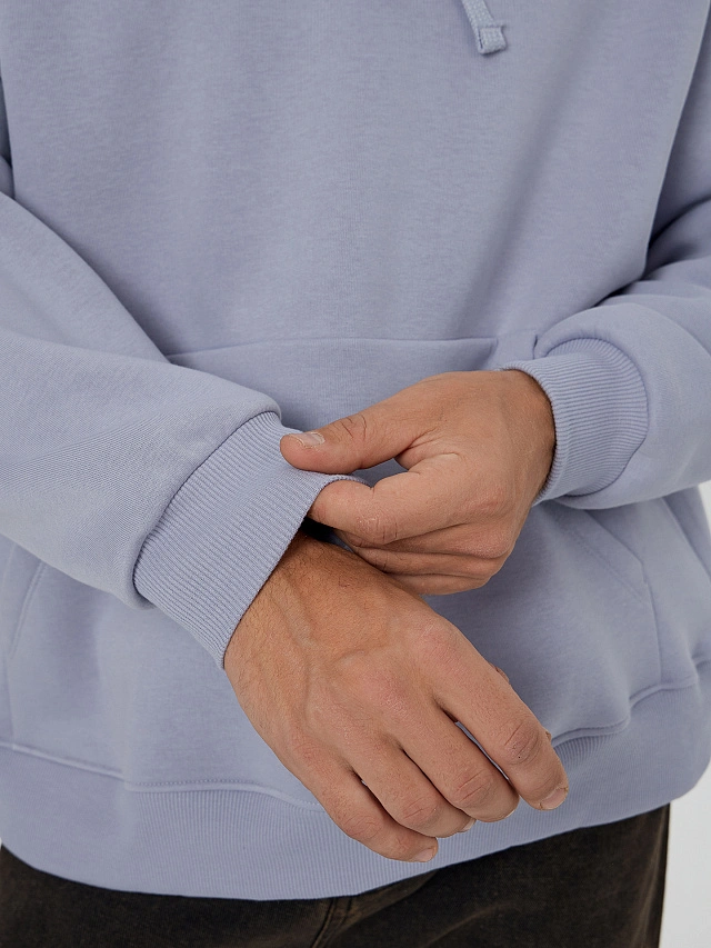 Теплое худи мужское фиолетовое с начесом - 8