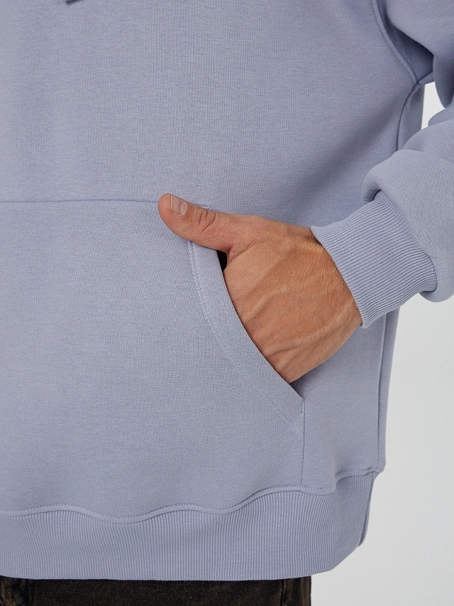 Теплое худи мужское фиолетовое с начесом - 9