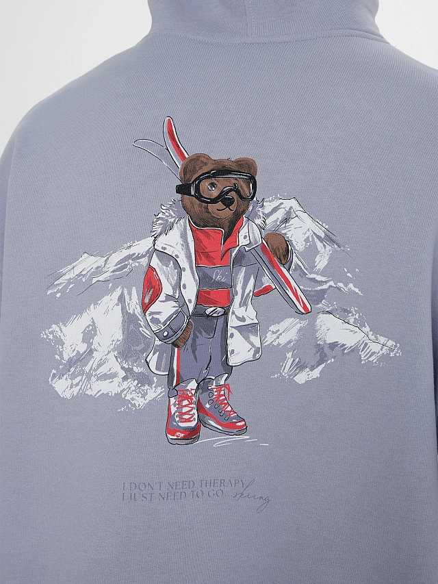 Теплое худи мужское фиолетовое с начесом - 11