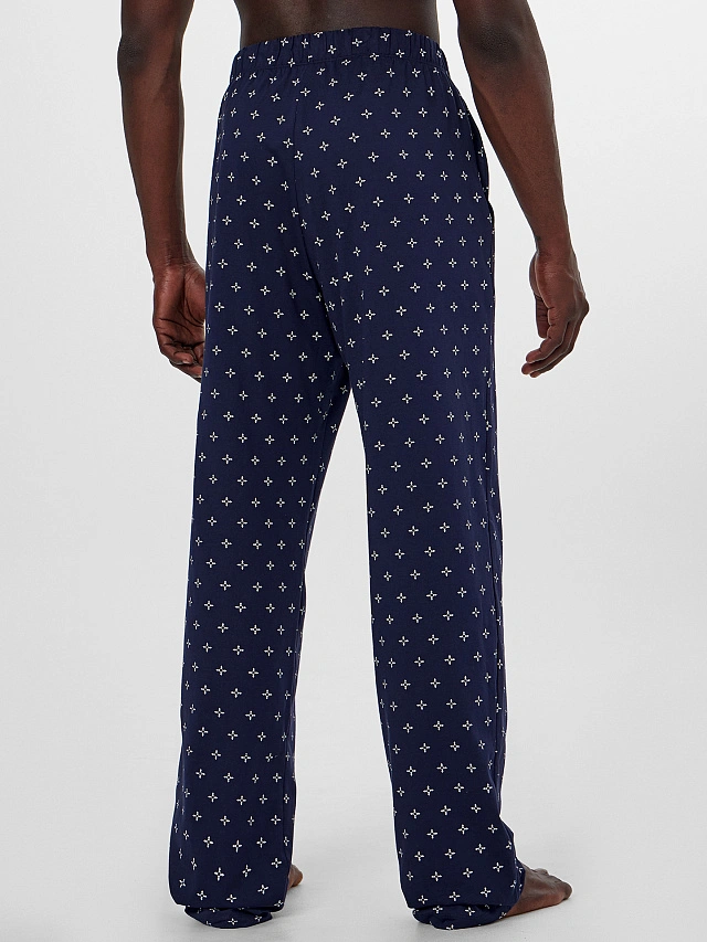 Комплект домашний мужской синий с узором - 5