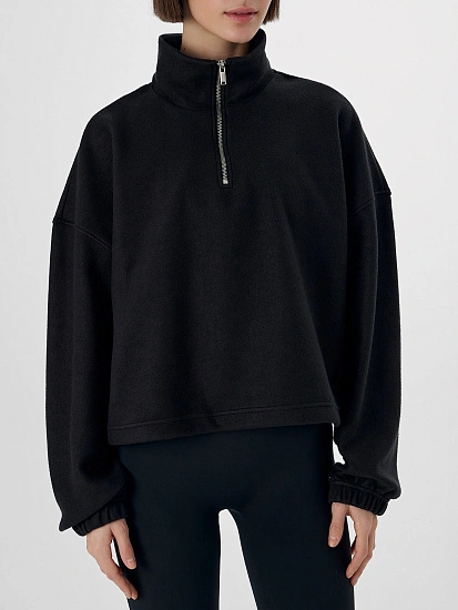 картинка Свитшот женский черный из флиса от магазина стильной одежды Mark Formelle