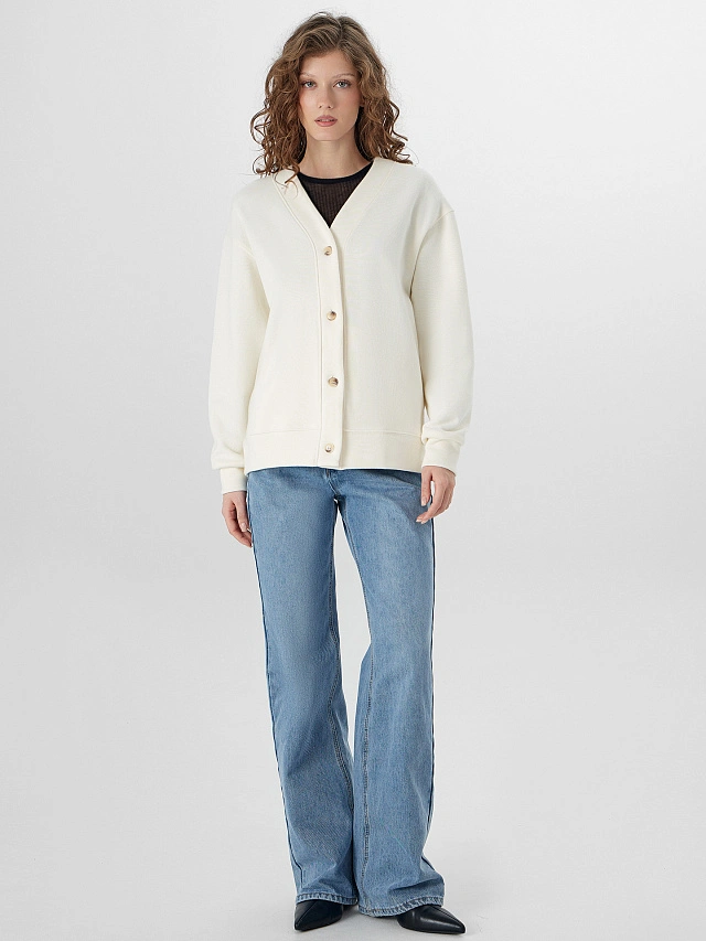 Кардиган женский молочный - 3