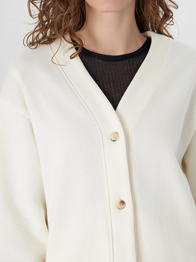 Кардиган женский молочный - 4