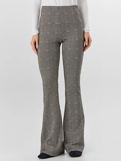 картинка Брюки клеш женские коричневые в клетку от магазина стильной одежды Mark Formelle