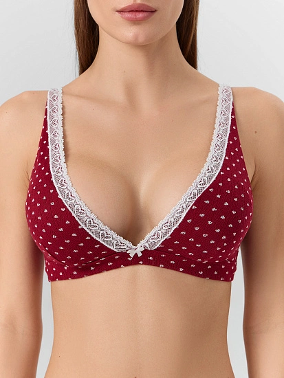 картинка Бюстгальтер женский с мягкими чашками красный от магазина стильной одежды Mark Formelle