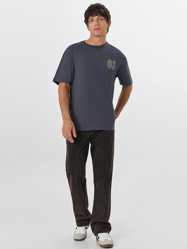 Футболка мужская серая с надписью - 4