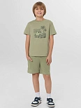 Комплект для мальчиков зеленый: футболка и шорты