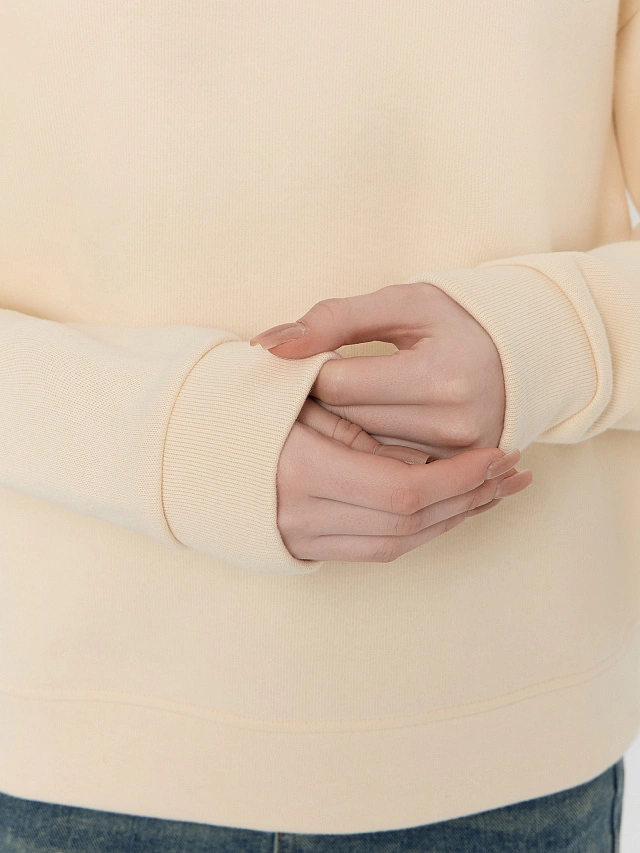 Джемпер женский молочный с застежкой-молнией - 5