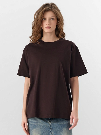 Футболка базовая женская коричневая