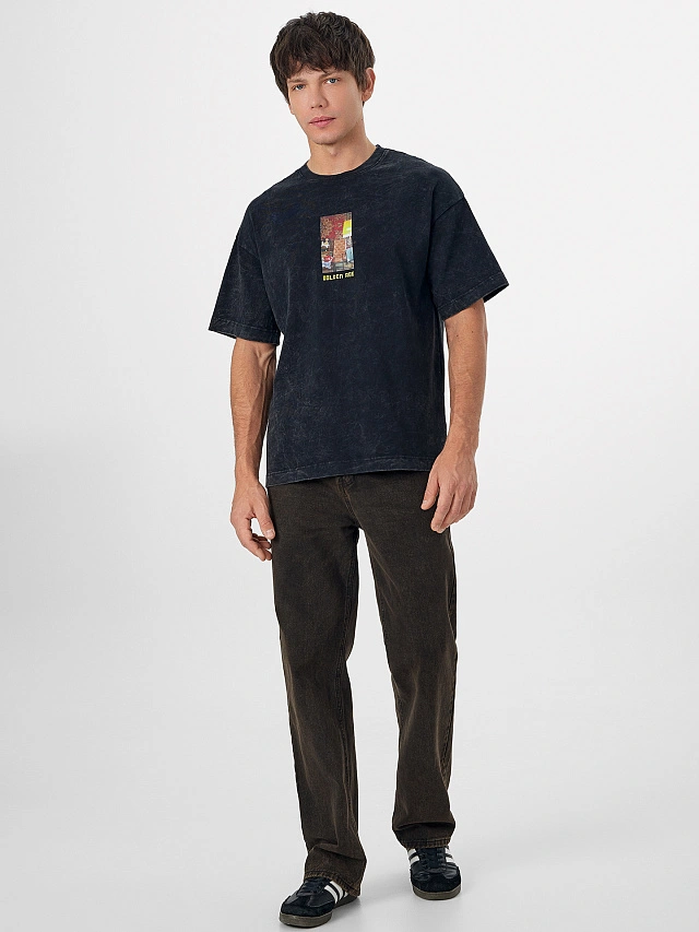 Футболка мужская черная с обработкой эйсид - 6