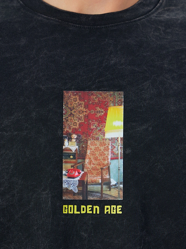 Футболка мужская черная с обработкой эйсид - 7