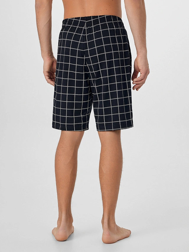 Шорты мужские домашние черные в клетку - 2