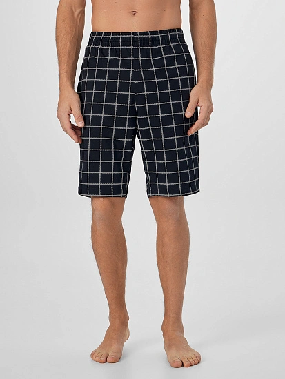 картинка Шорты мужские домашние черные в клетку от магазина мужской одежды Mark Formelle