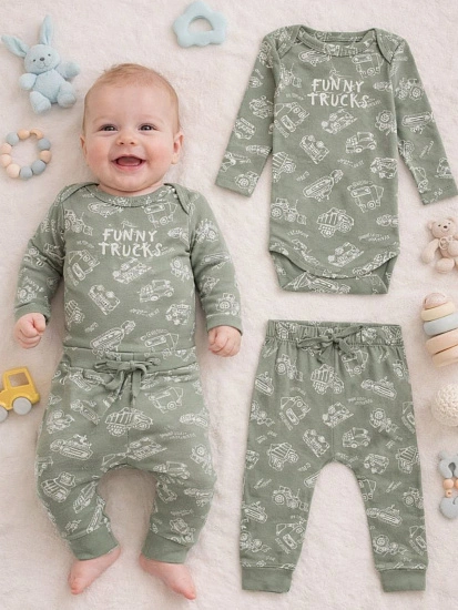 картинка КОМПЛЕКТ ДЕТСКИЙ (БОДИ, ПОЛЗУНКИ) от магазина Одежда+