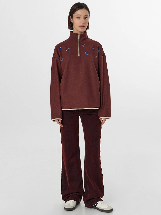 Толстовка женская коричневая из флиса - 4