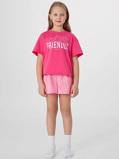 картинка Комплект домашний для девочек с надписью "Friendly moments" от известного бренда одежды для девочек Mark Formelle
