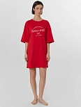 Туника домашняя женская красная с надписью