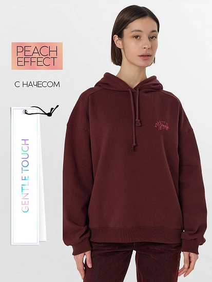 картинка Теплое худи женское коричневое с начесом от магазина стильной одежды Mark Formelle