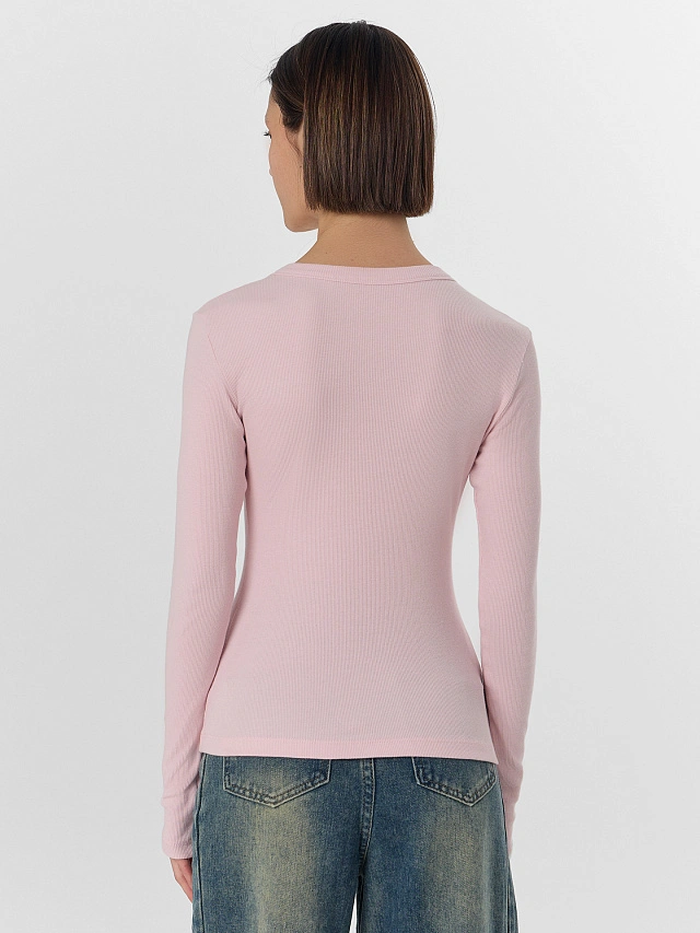 Лонгслив женский розовый - 2