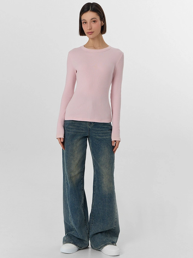 Лонгслив женский розовый - 3