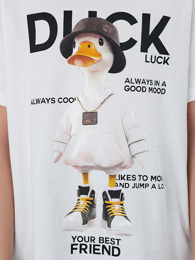 Футболка для мальчиков белая с принтом - 5