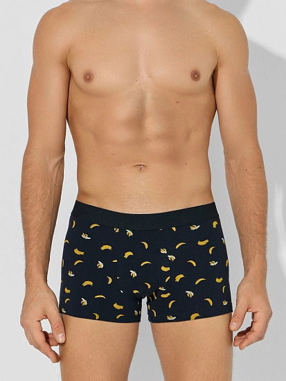 картинка Трусы боксеры мужские черные с принтом бананов от магазина мужской одежды Mark Formelle