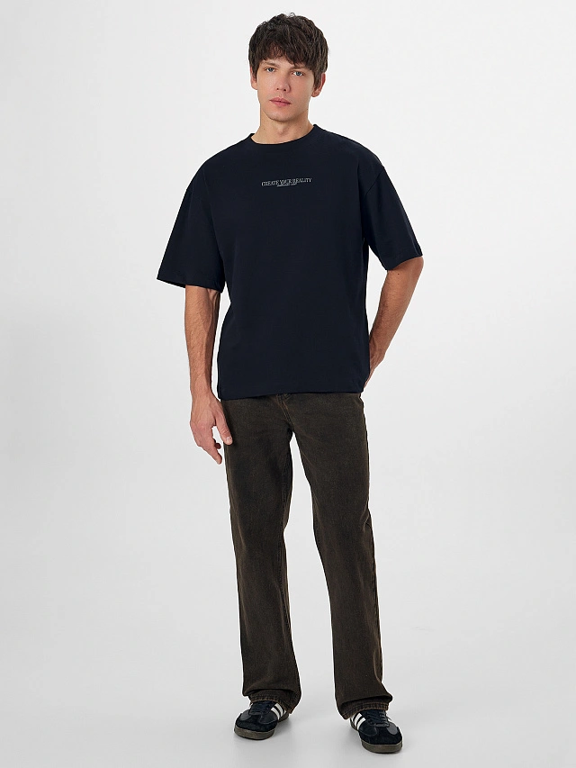 Футболка мужская черная с надписью - 6