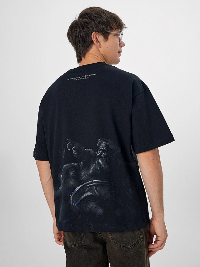 Футболка мужская черная с надписью - 10