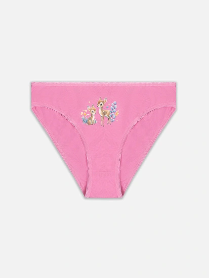 картинка Трусы слипы для девочек розовые с принтом от известного бренда одежды для девочек Mark Formelle