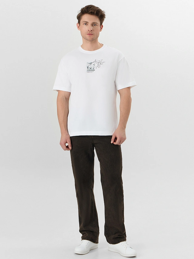 Футболка мужская белая с надписью - 4