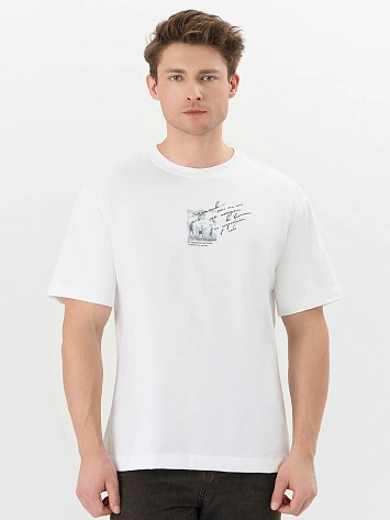 Футболка мужская белая с надписью