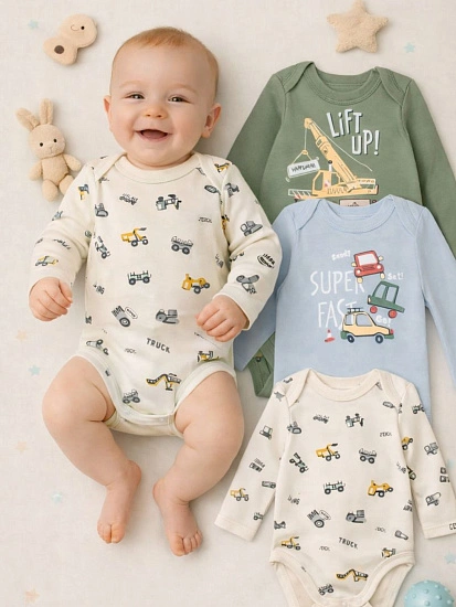 картинка Боди детское в наборе, 3 шт от магазина Одежда+