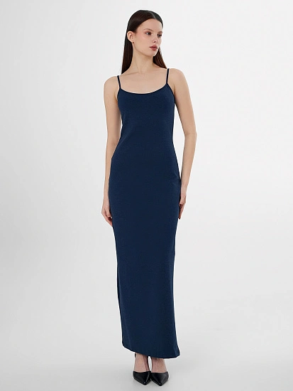 картинка Сарафан макси женский синий от магазина стильной одежды Mark Formelle
