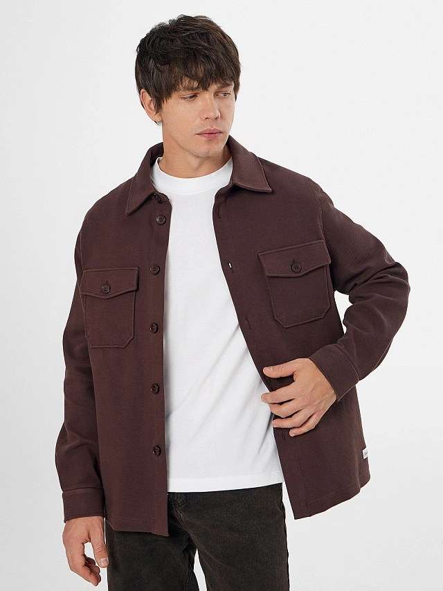 Жакет мужской на пуговицах коричневый - 9
