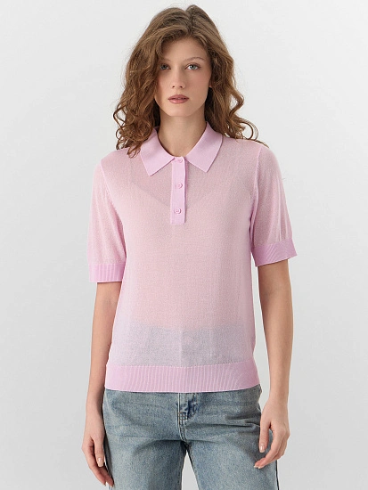 картинка Джемпер женский розовый с короткими рукавами от магазина стильной одежды Mark Formelle