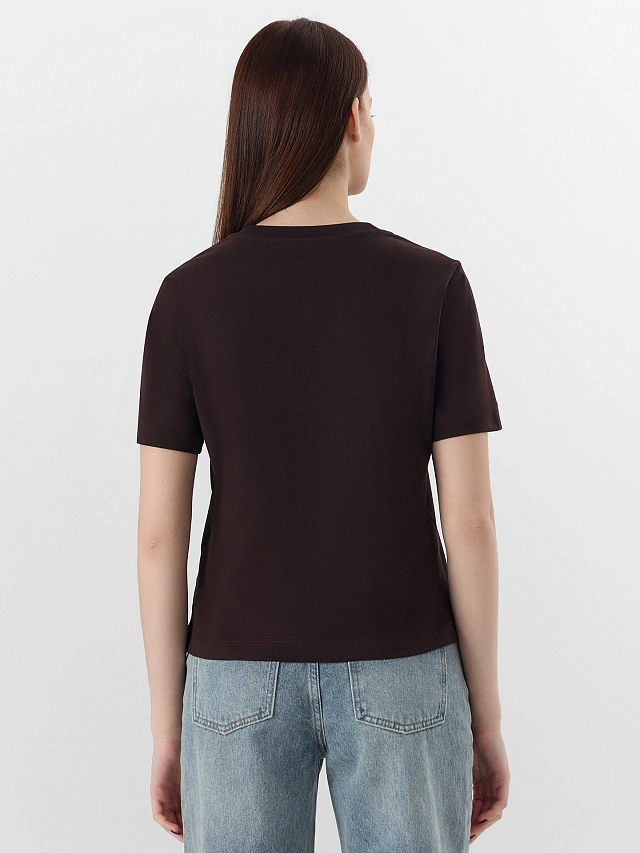 Футболка женская коричневая - 2